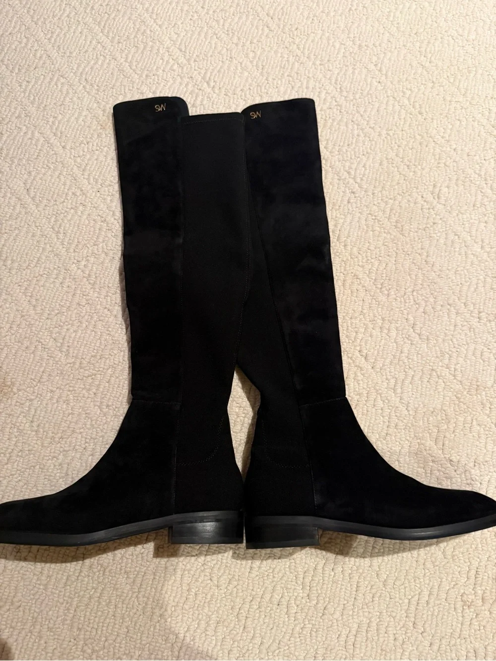 Stuart Weitzman Black Over-the-Knee Suede Stretch Boots